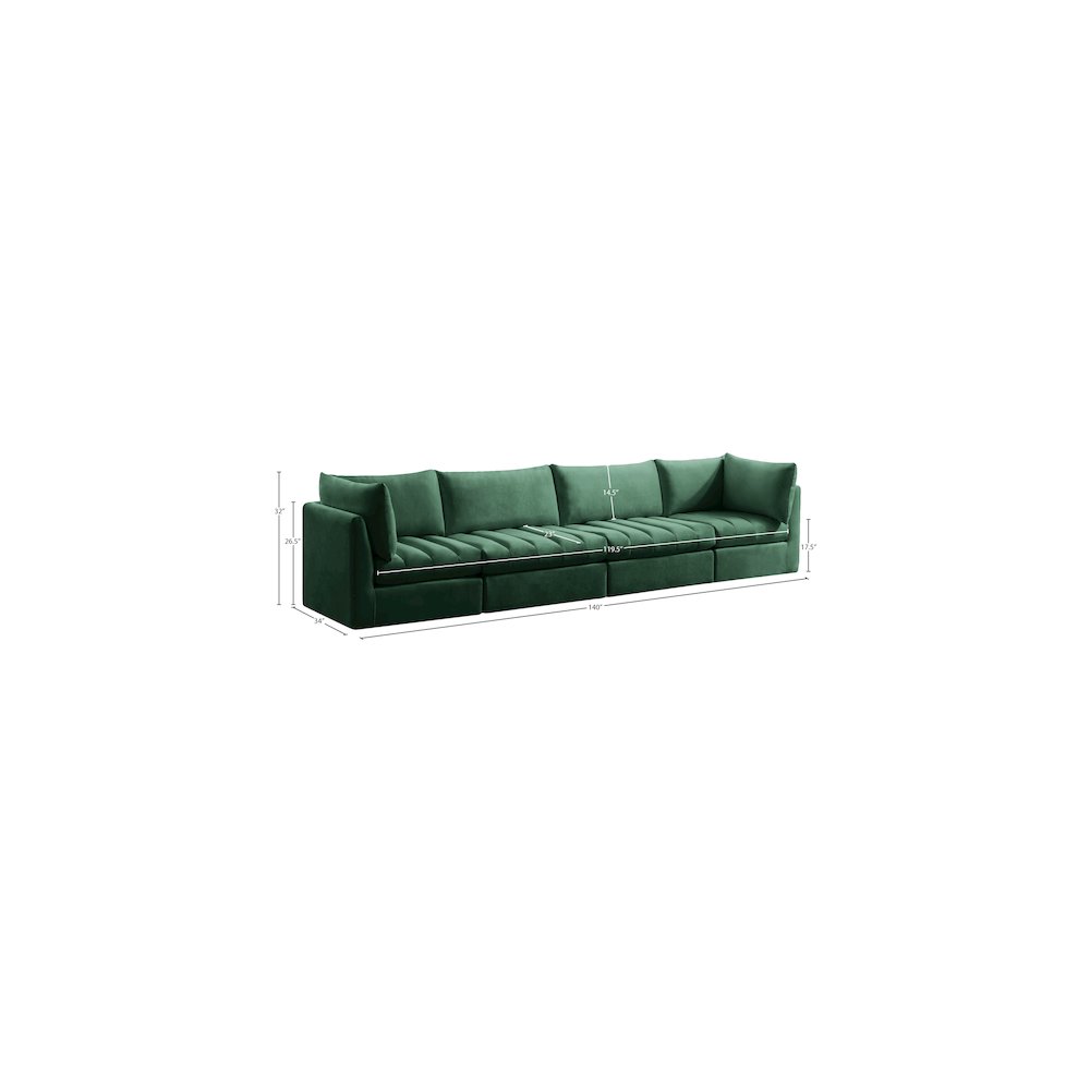 Jacob Green Velvet Modular Sofa. Picture 9