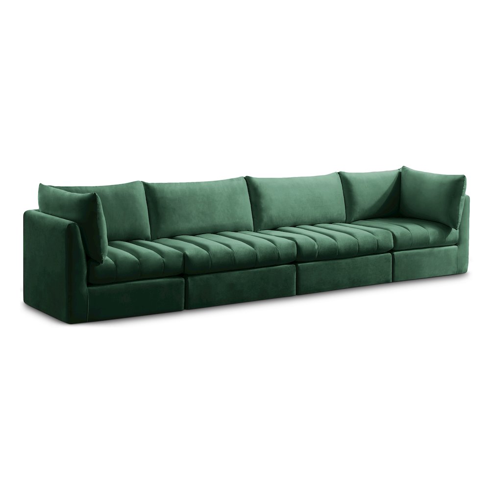 Jacob Green Velvet Modular Sofa. Picture 1
