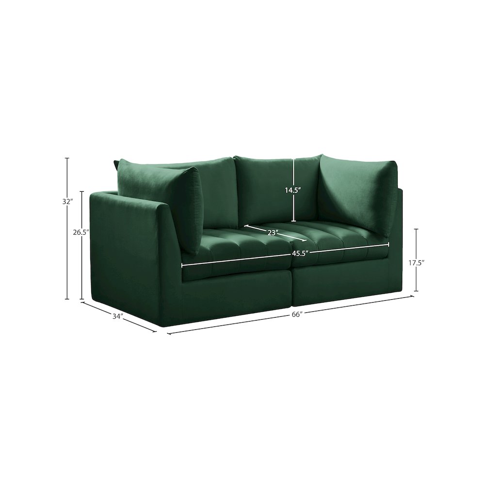 Jacob Green Velvet Modular Sofa. Picture 9