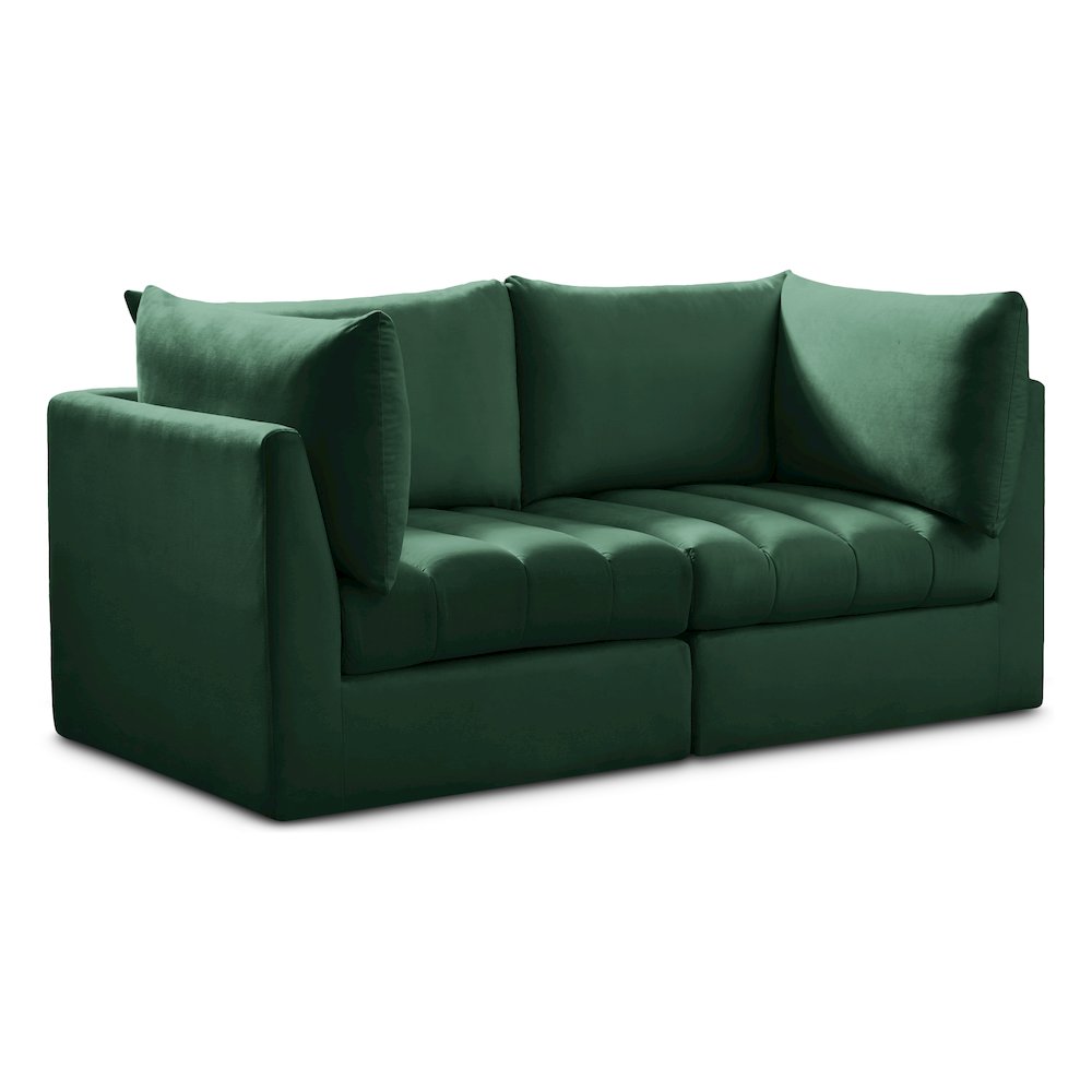 Jacob Green Velvet Modular Sofa. Picture 1