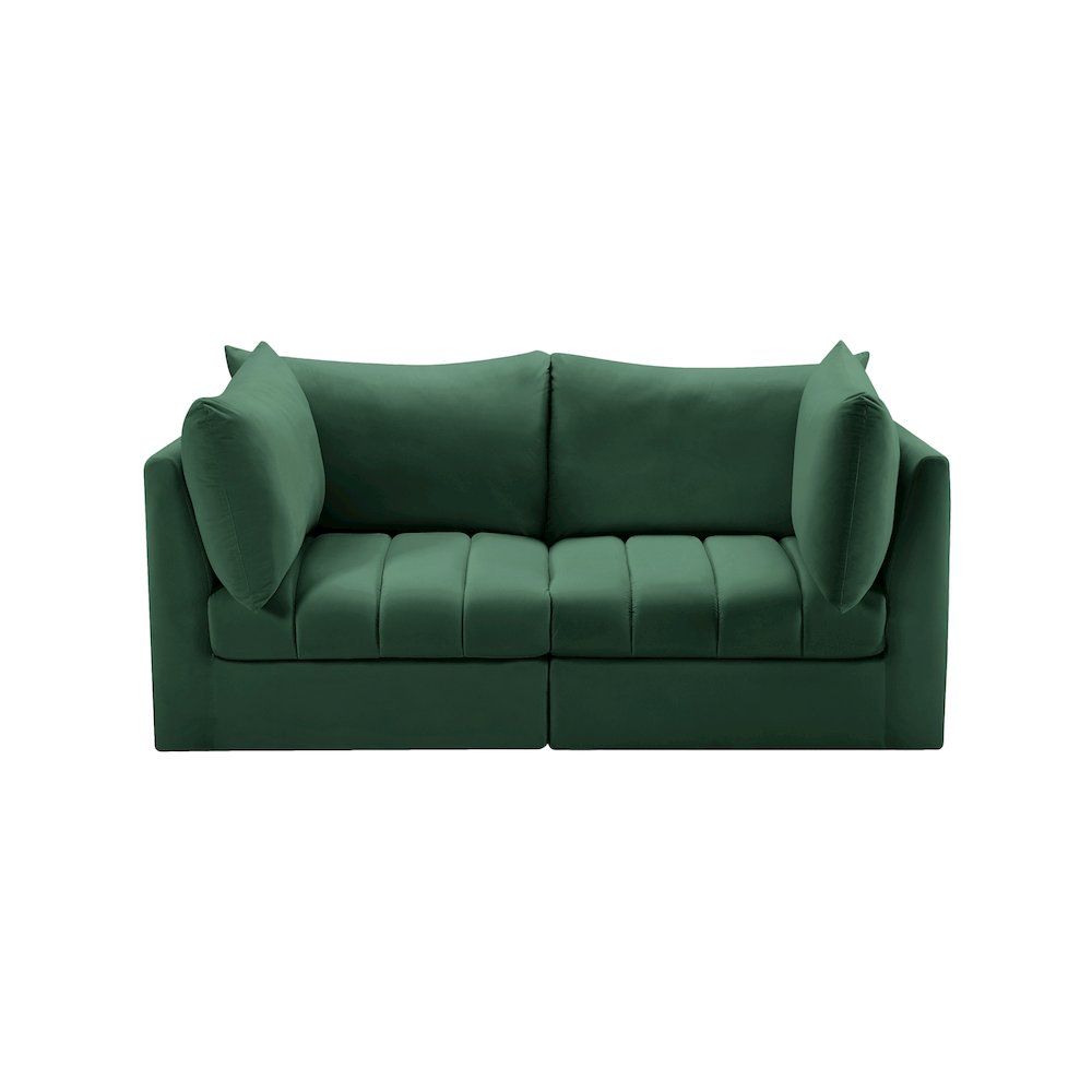 Jacob Green Velvet Modular Sofa. Picture 3