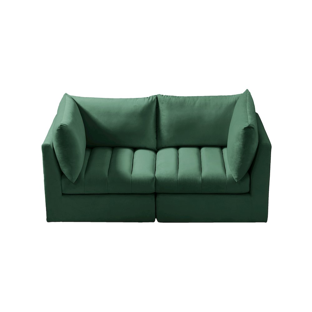 Jacob Green Velvet Modular Sofa. Picture 4