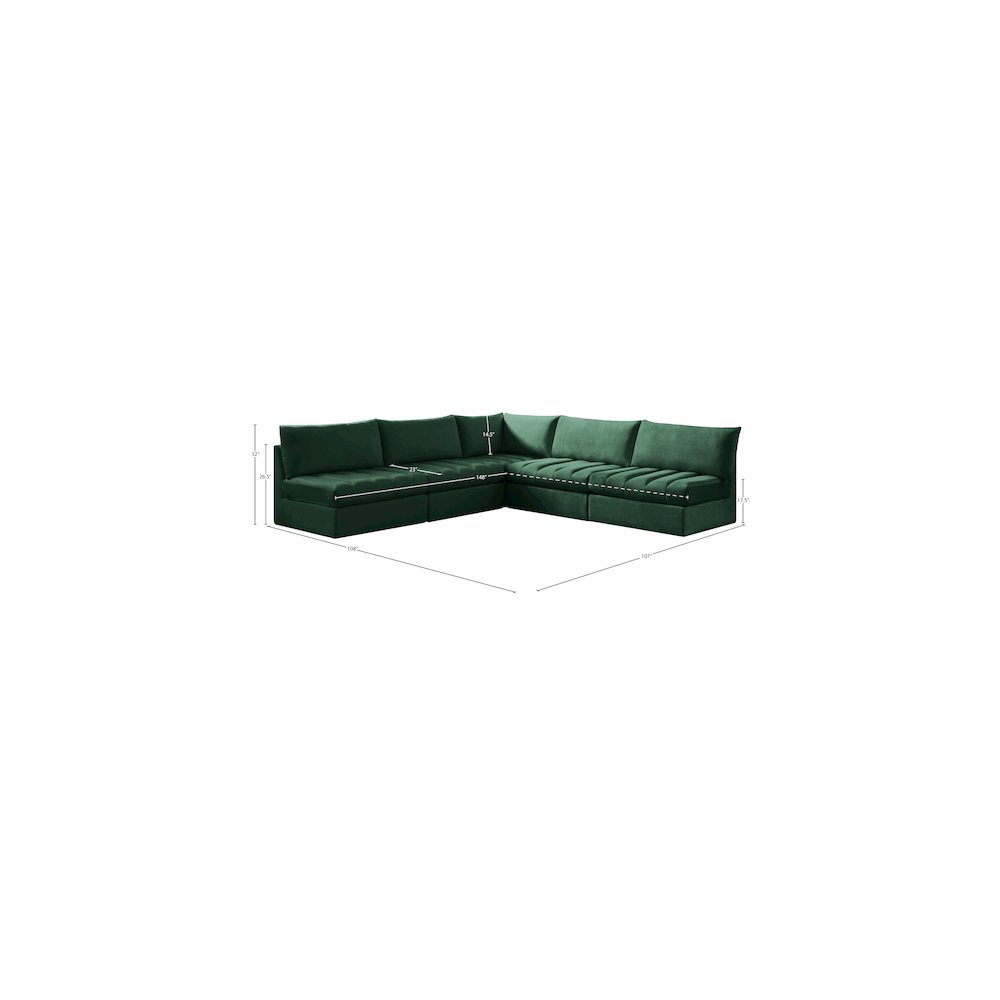 Jacob Green Velvet Modular Sectional. Picture 9