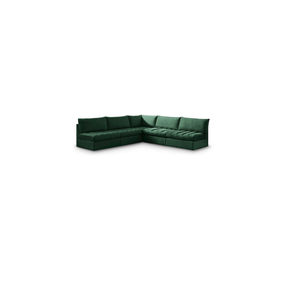 Jacob Green Velvet Modular Sectional. Picture 1