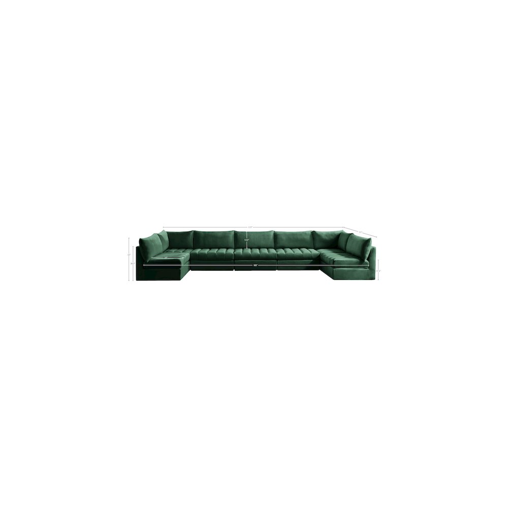 Jacob Green Velvet Modular Sectional. Picture 4