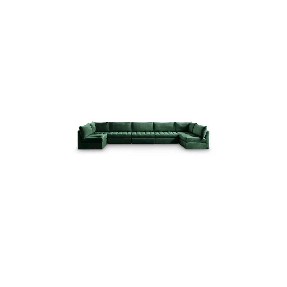 Jacob Green Velvet Modular Sectional. Picture 1