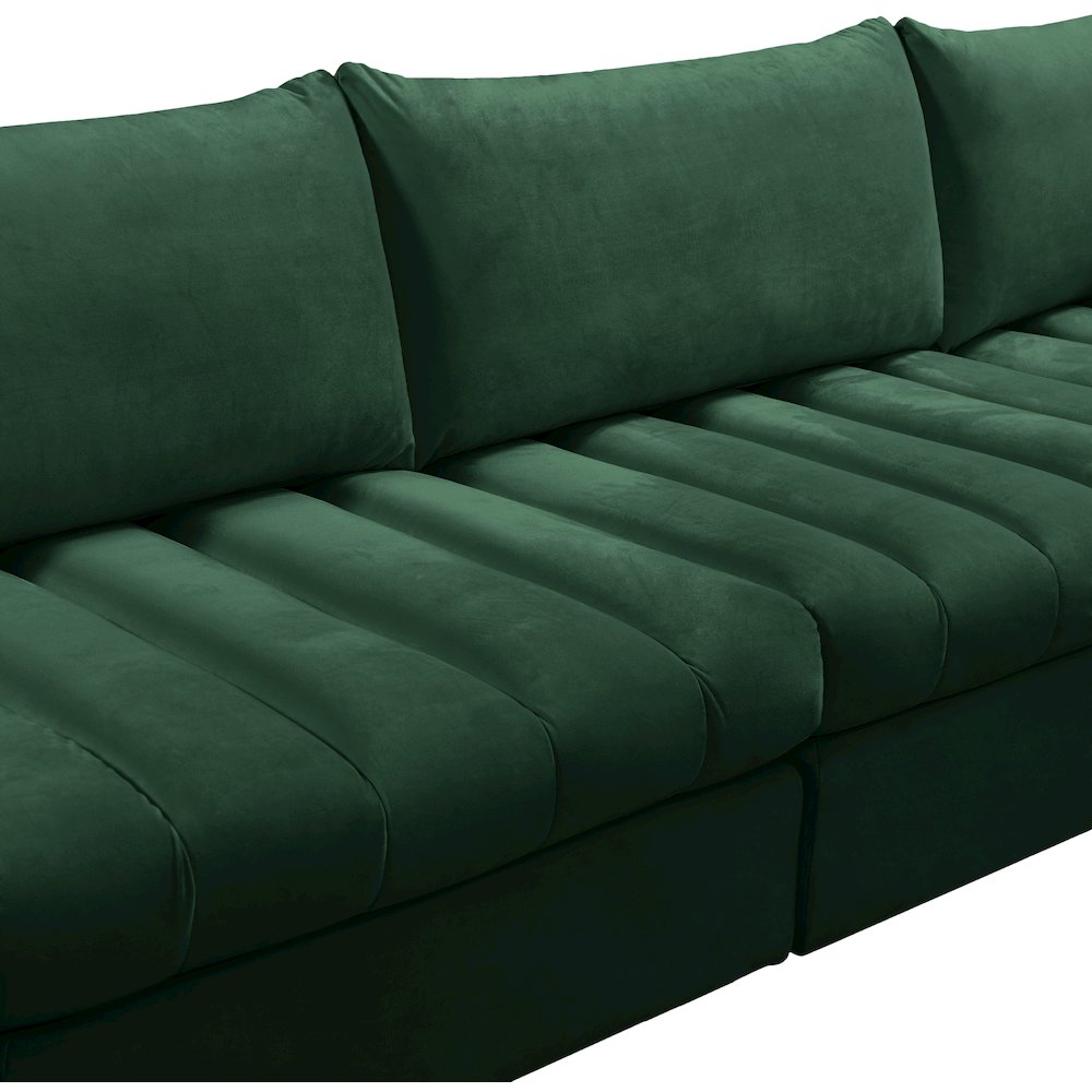 Jacob Green Velvet Modular Sectional. Picture 3