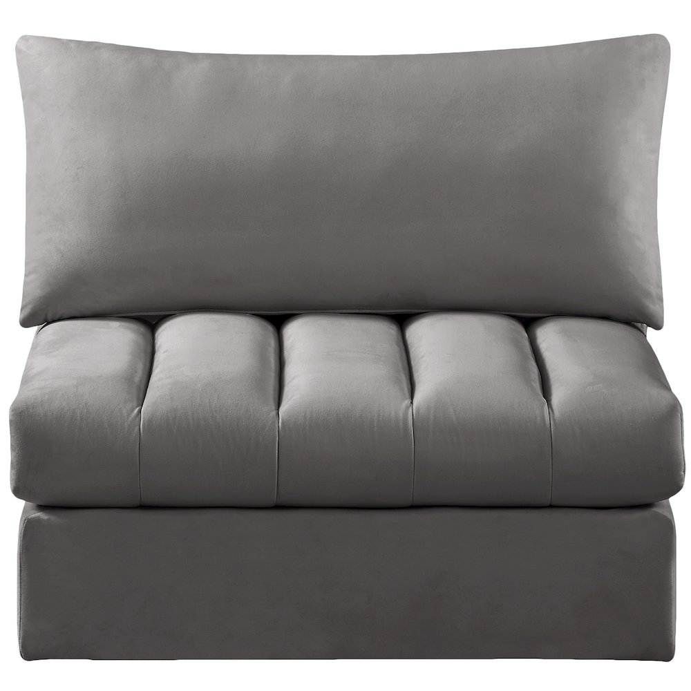 Jacob Grey Velvet Armless. Picture 3