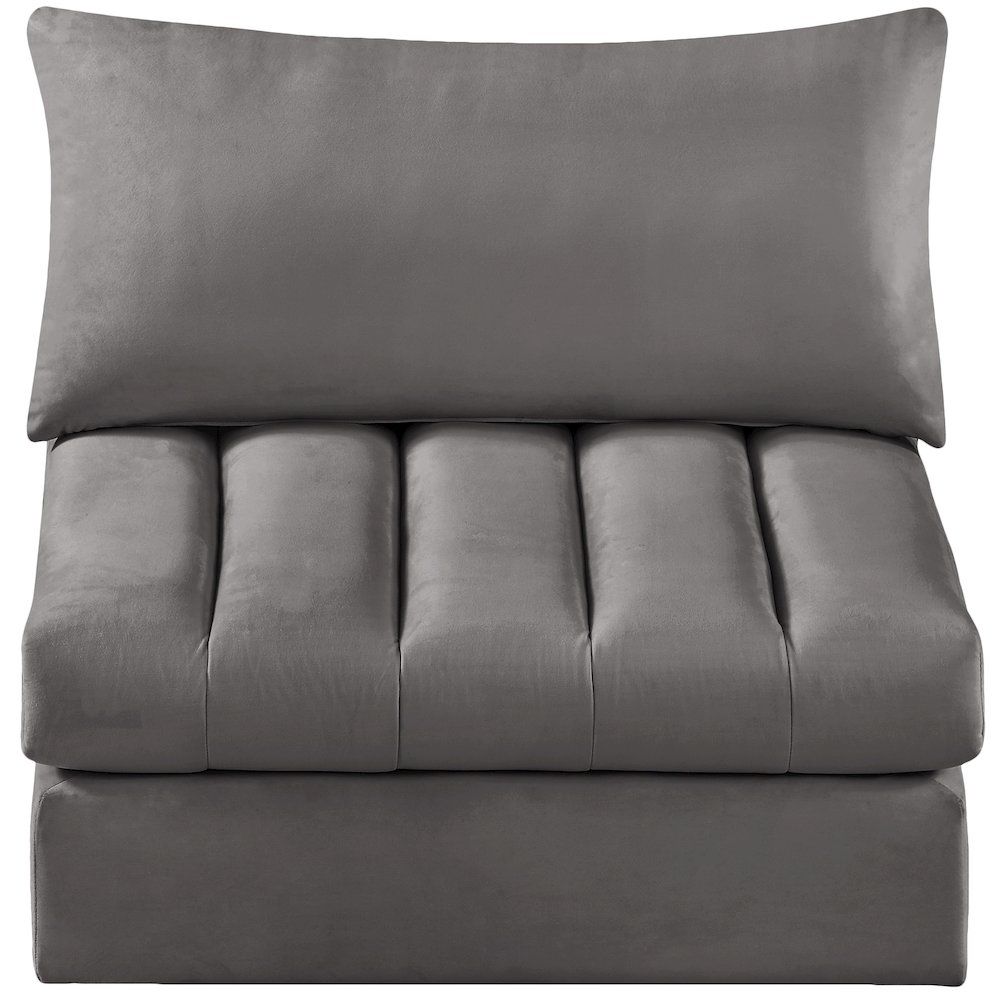 Jacob Grey Velvet Armless. Picture 4