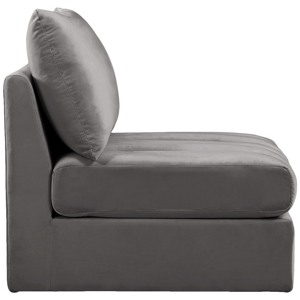 Jacob Grey Velvet Armless. Picture 5