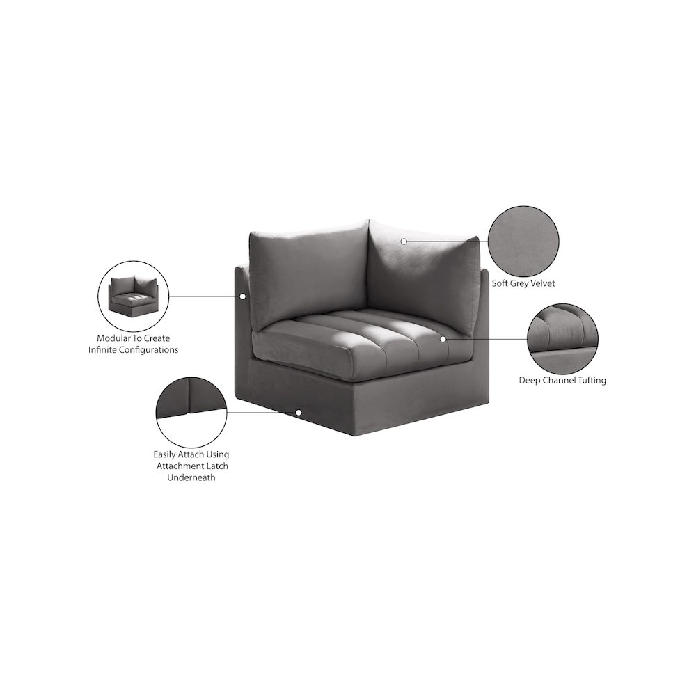 Jacob Grey Velvet Corner. Picture 9