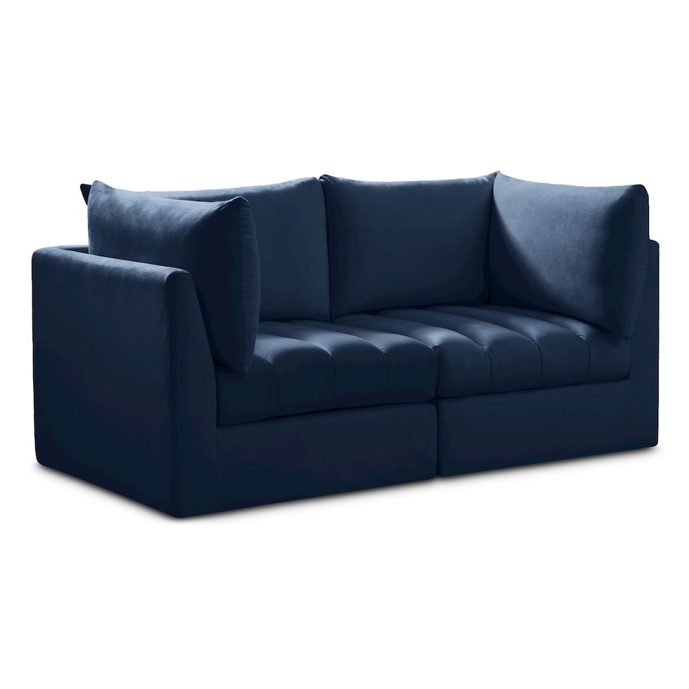 Jacob Navy Velvet Modular Sofa. Picture 1