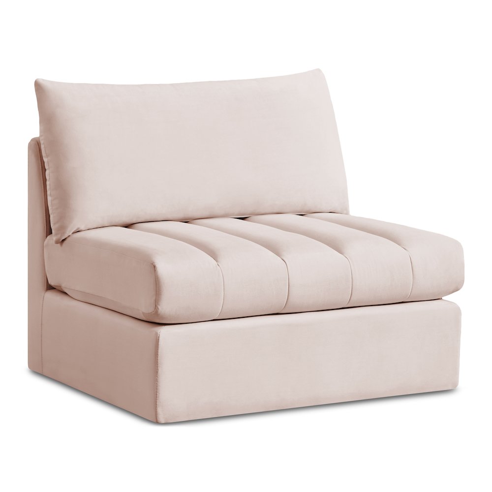 Jacob Pink Velvet Armless. Picture 1