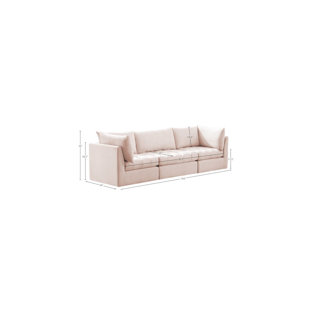 Jacob Pink Velvet Modular Sofa. Picture 9