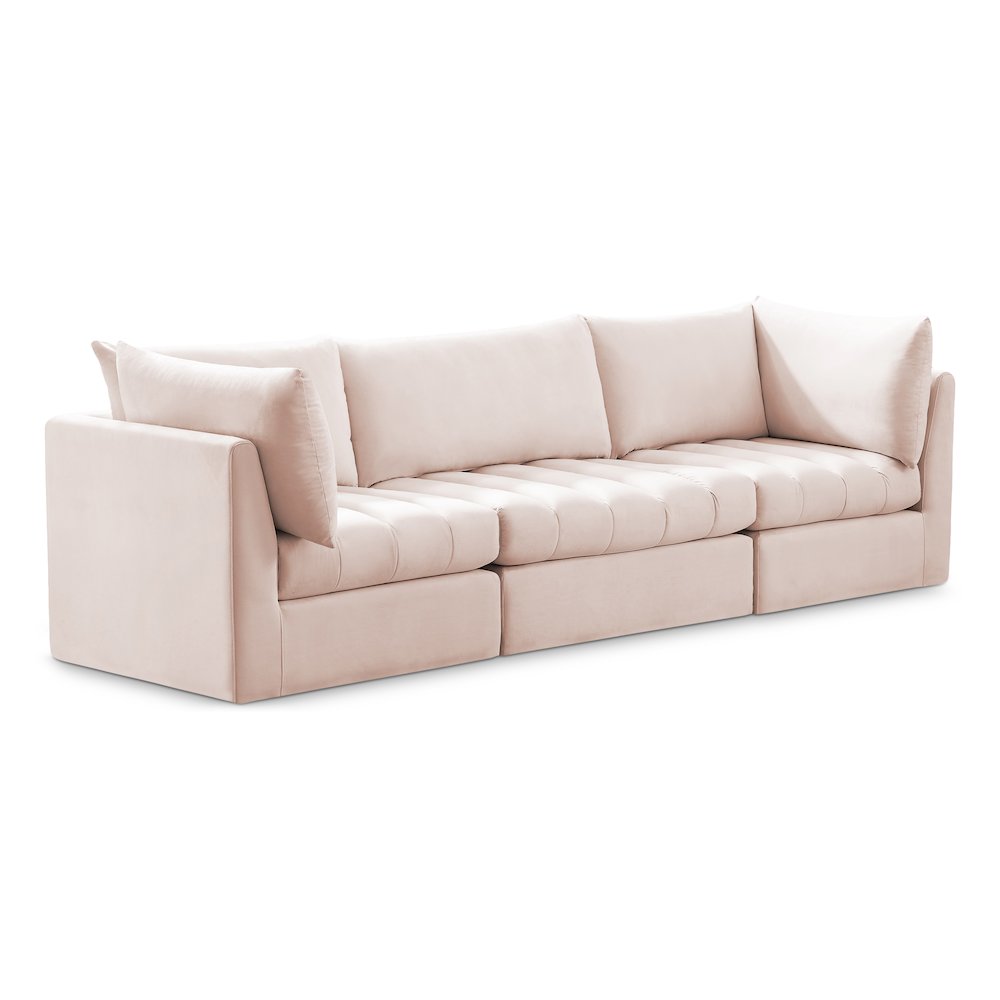 Jacob Pink Velvet Modular Sofa. Picture 1