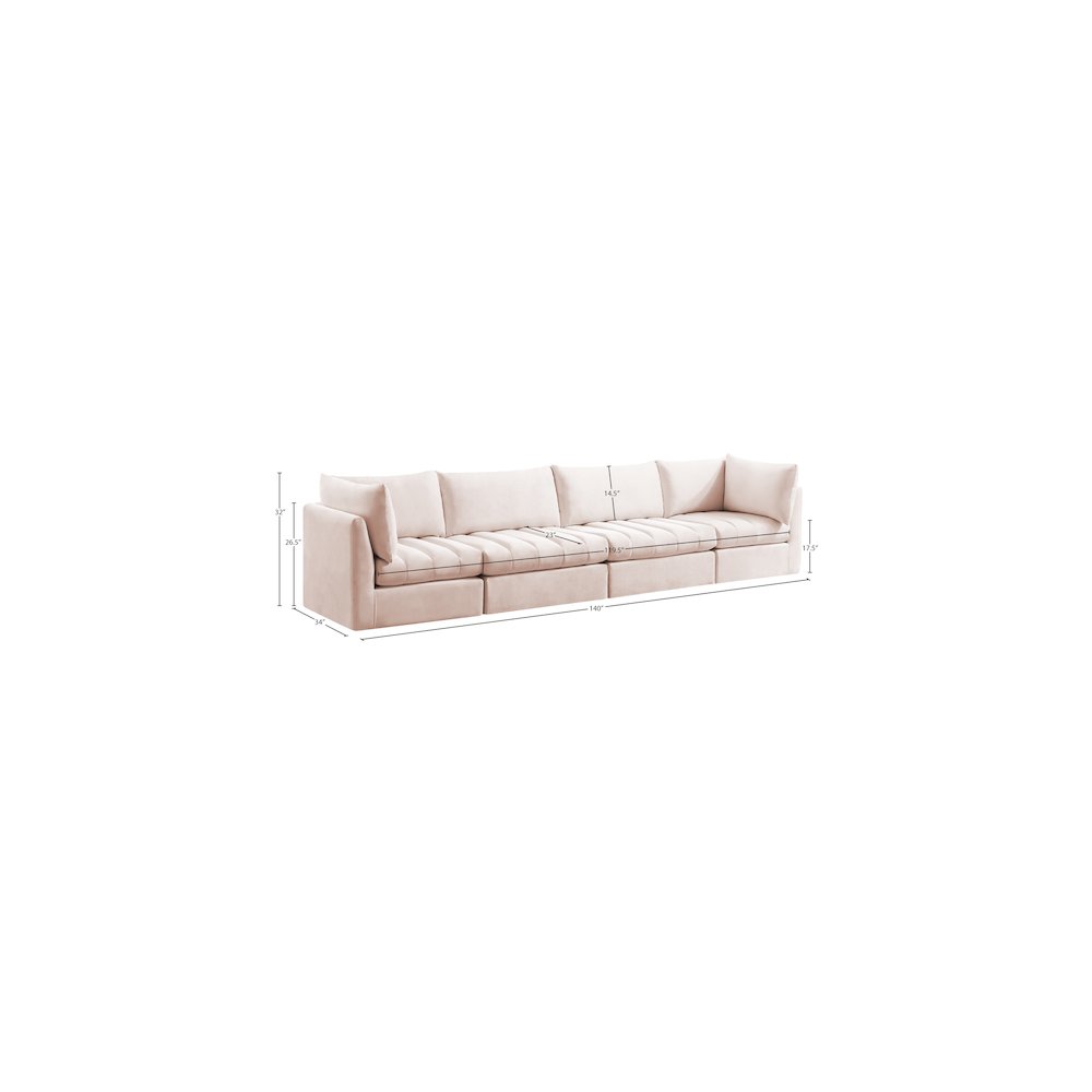 Jacob Pink Velvet Modular Sofa. Picture 9