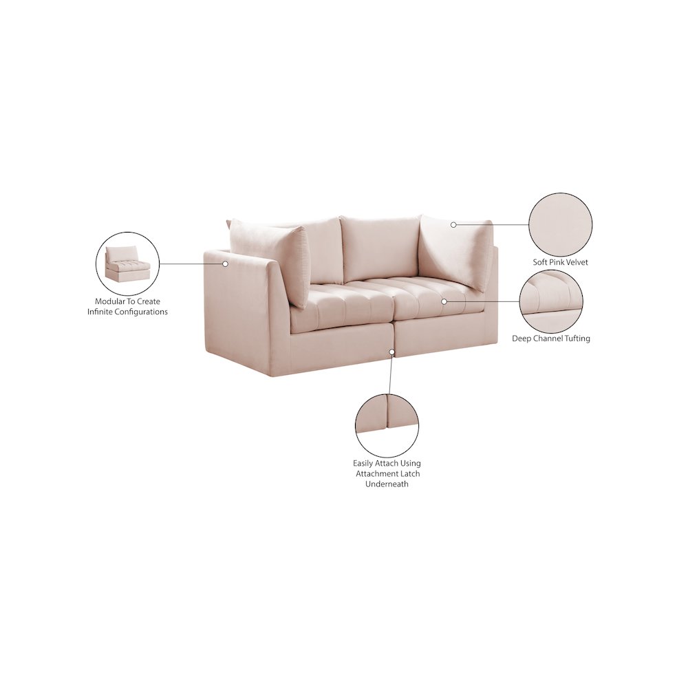 Jacob Pink Velvet Modular Sofa. Picture 10