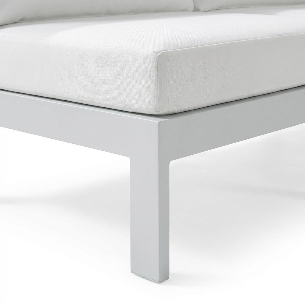 White Fabric Outdoor Patio Modular Sectional With Contemporary Design. Picture 6