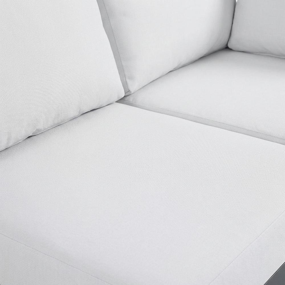 White Fabric Outdoor Modular Sectional For Patio Living With Contemporary Style. Picture 5