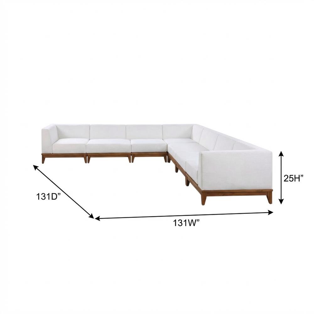 Contemporary White Fabric Outdoor Patio Modular Sectional For Lounge Area. Picture 7