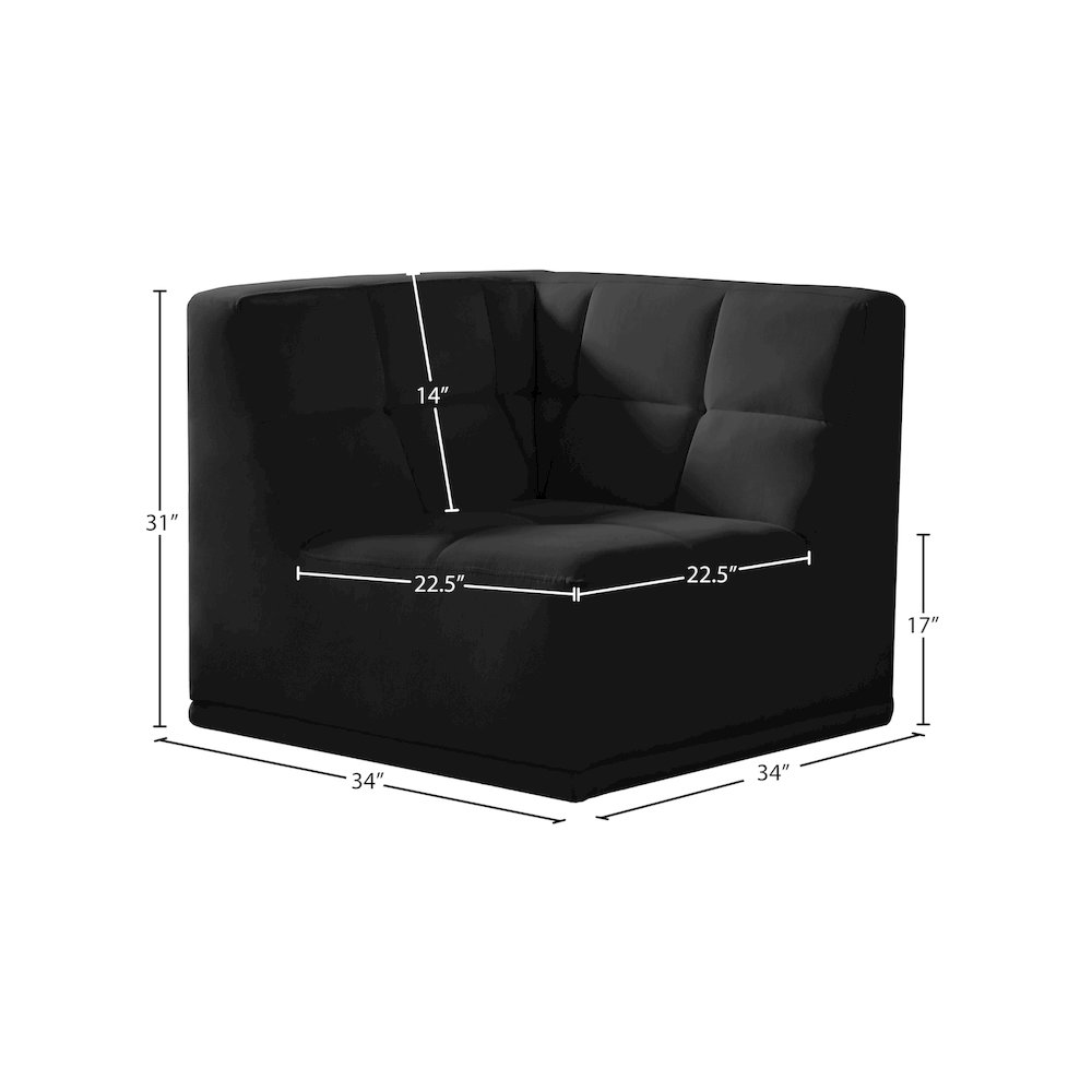Relax Black Velvet Armless Chair. Picture 9