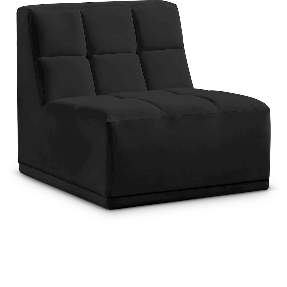 Relax Black Velvet Armless Chair. Picture 1