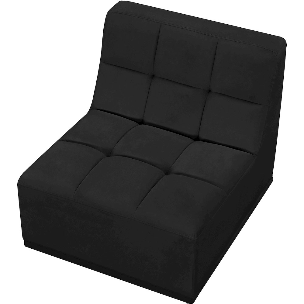 Relax Black Velvet Armless Chair. Picture 3