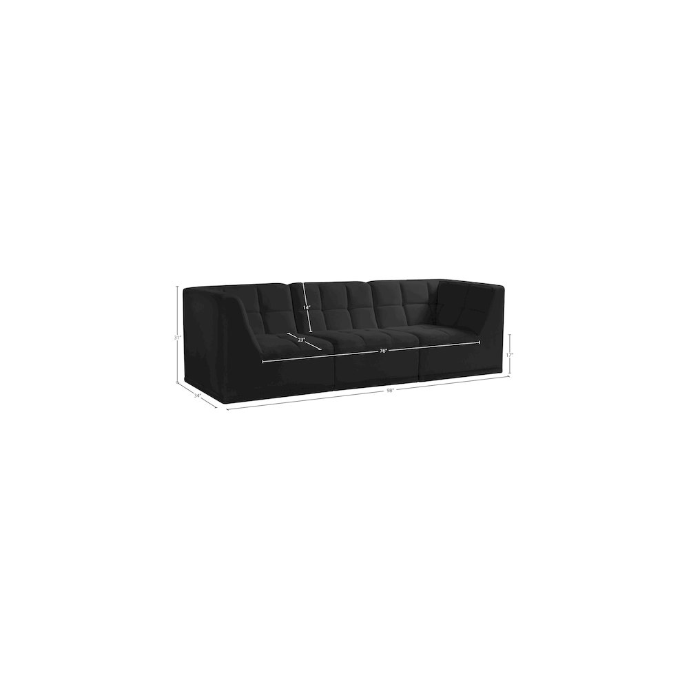 Relax Black Velvet Modular Sofa. Picture 9