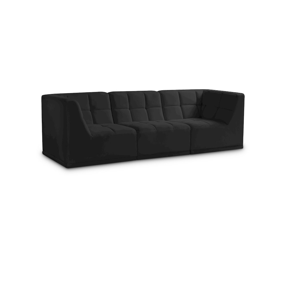 Relax Black Velvet Modular Sofa. Picture 1