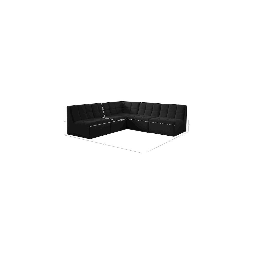 Relax Black Velvet Modular Sectional. Picture 10