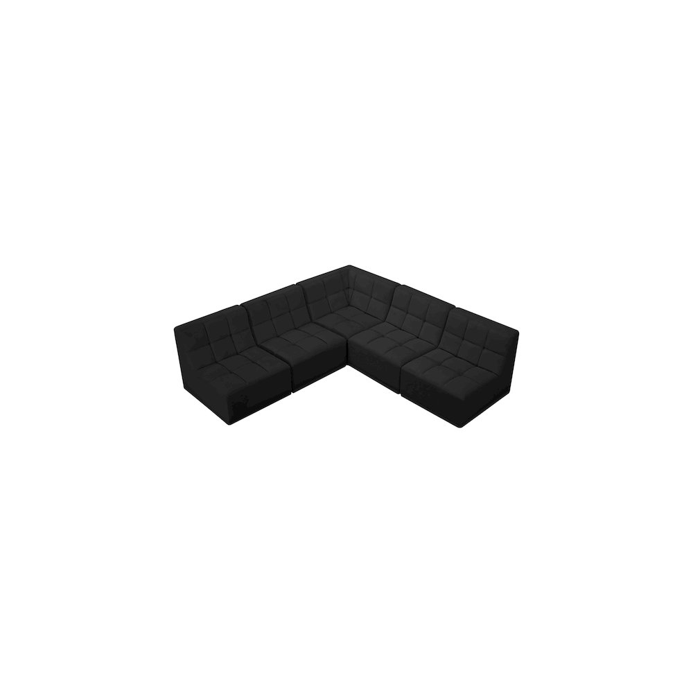 Relax Black Velvet Modular Sectional. Picture 3