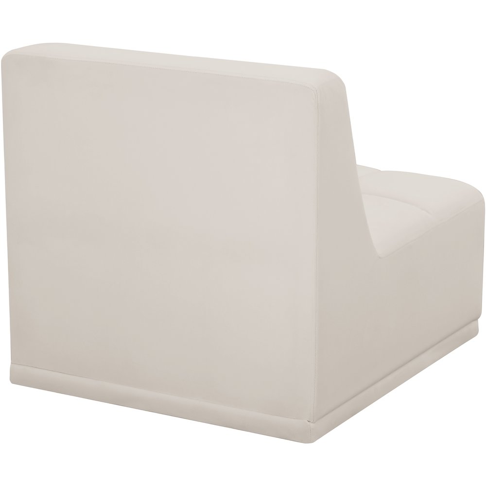 Relax Cream Velvet Armless Chair. Picture 2