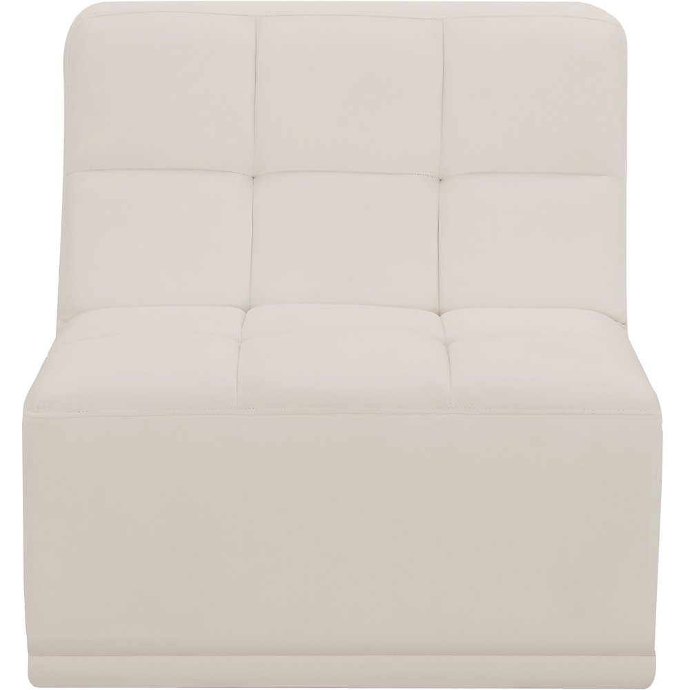 Relax Cream Velvet Armless Chair. Picture 4