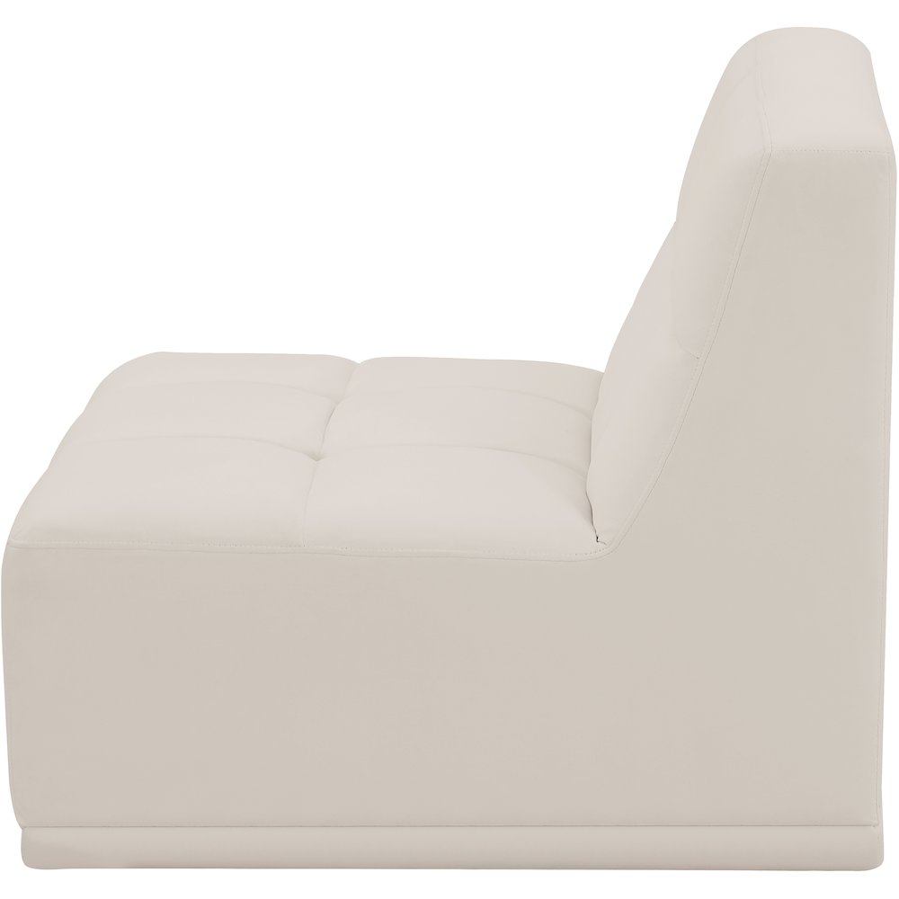 Relax Cream Velvet Armless Chair. Picture 5