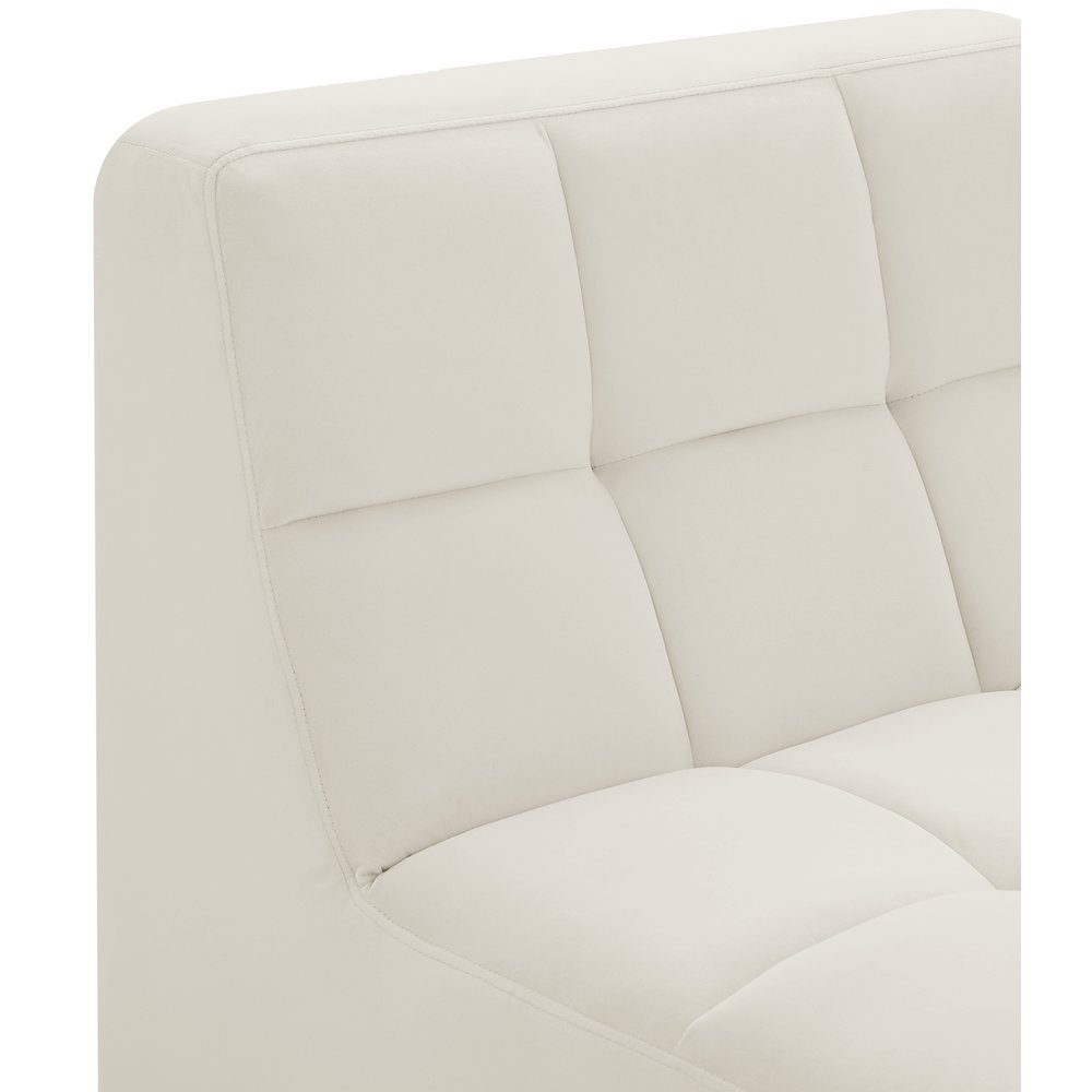 Relax Cream Velvet Armless Chair. Picture 7