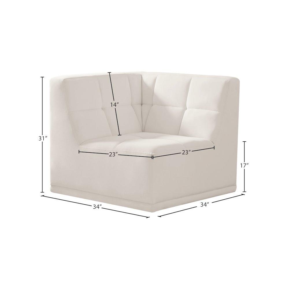 Relax Cream Velvet Corner Chair. Picture 9