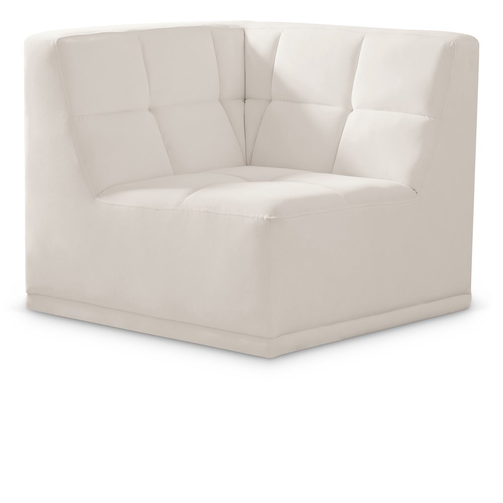 Relax Cream Velvet Corner Chair. Picture 1