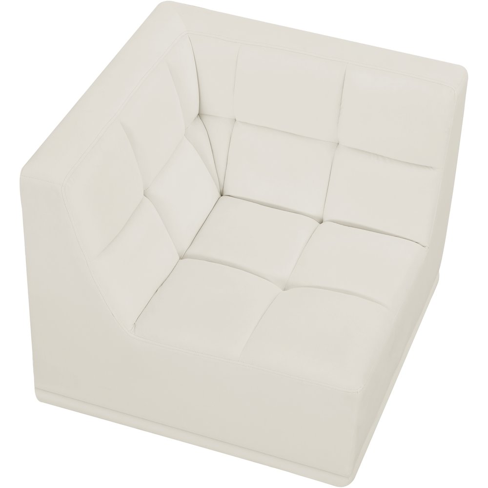 Relax Cream Velvet Corner Chair. Picture 5