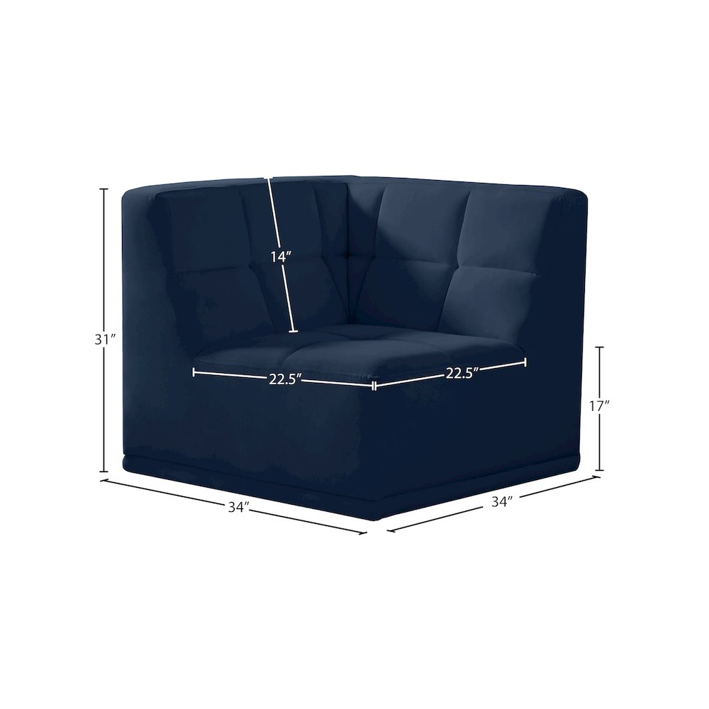 Relax Navy Velvet Armless Chair. Picture 9