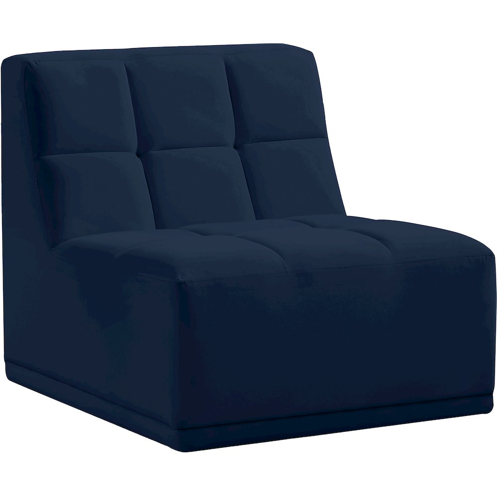 Relax Navy Velvet Armless Chair. Picture 1