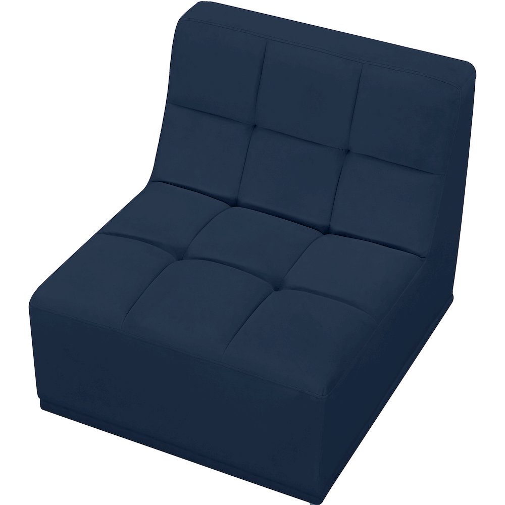 Relax Navy Velvet Armless Chair. Picture 3