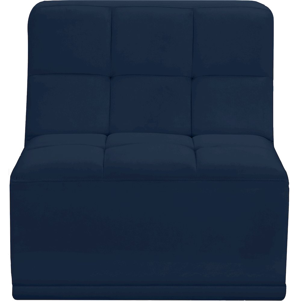 Relax Navy Velvet Armless Chair. Picture 4