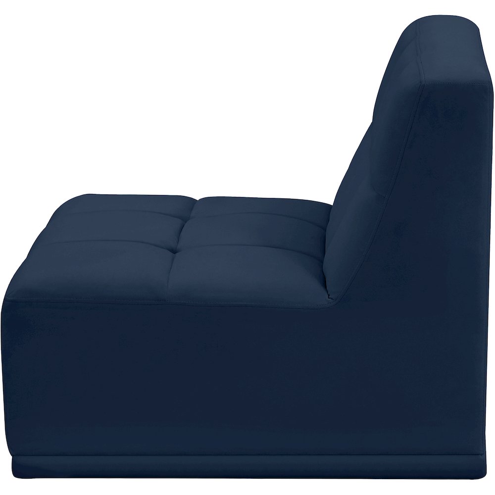 Relax Navy Velvet Armless Chair. Picture 5