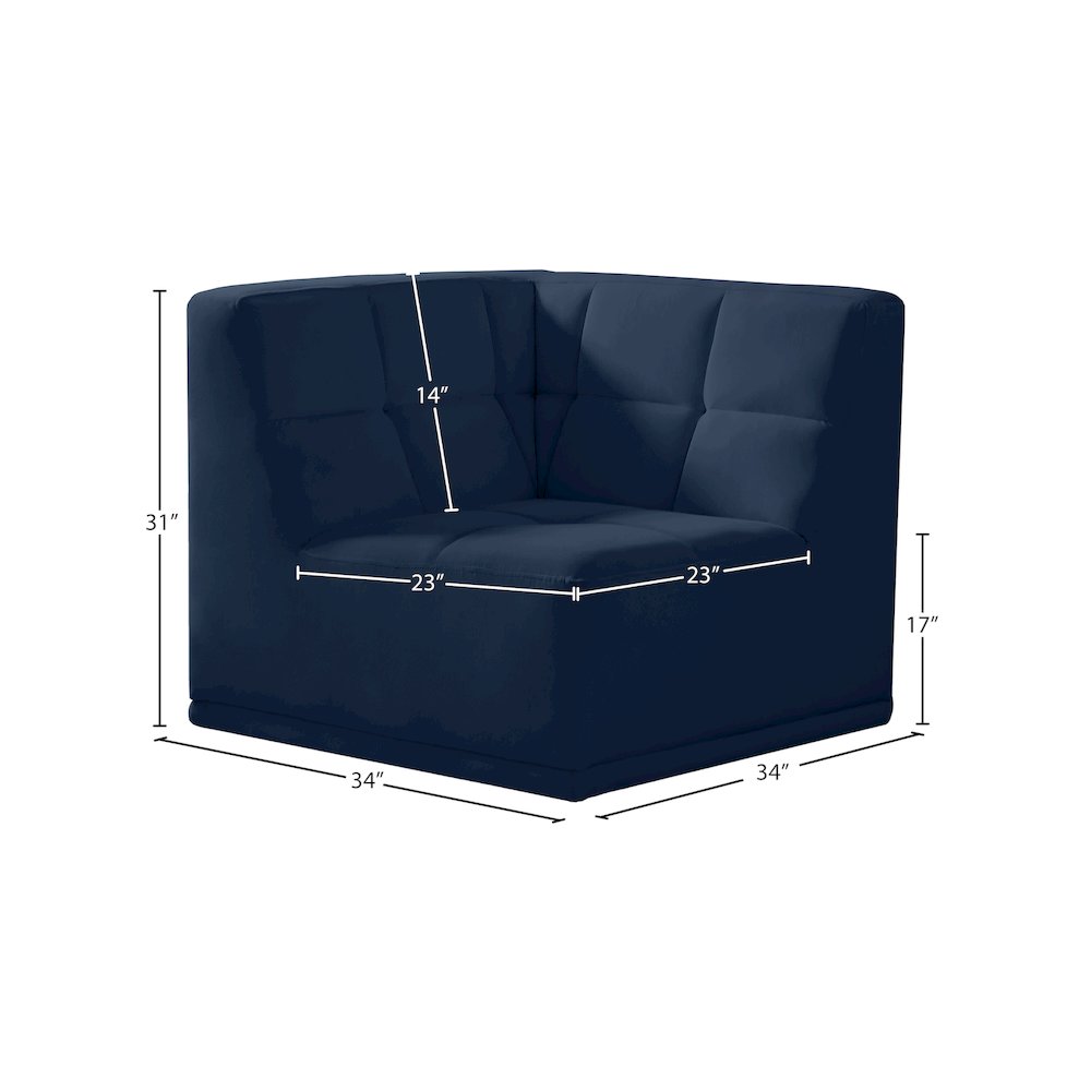 Relax Navy Velvet Corner Chair. Picture 9