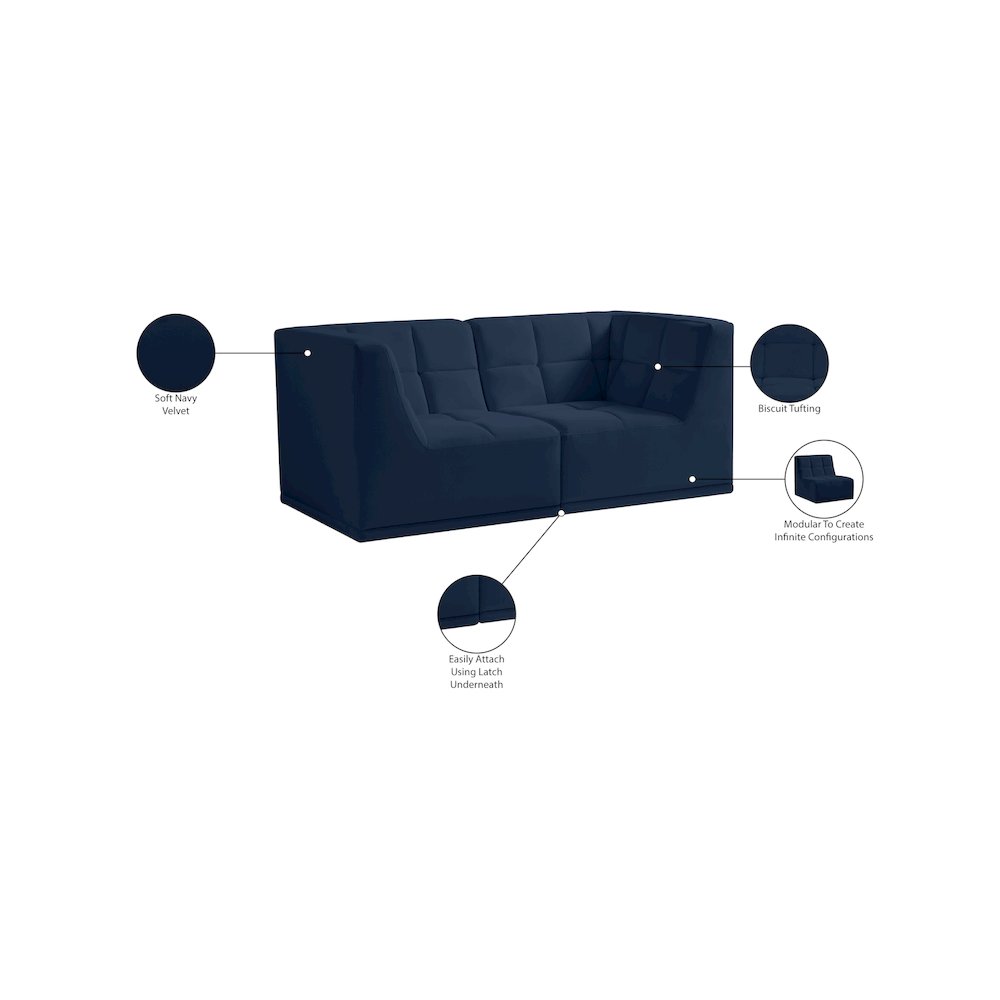 Relax Navy Velvet Modular Sofa. Picture 10
