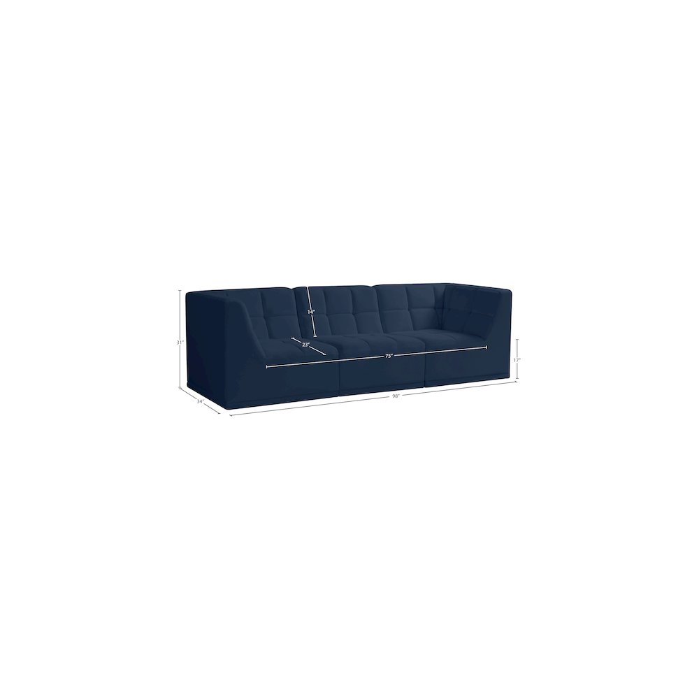Relax Navy Velvet Modular Sofa. Picture 9