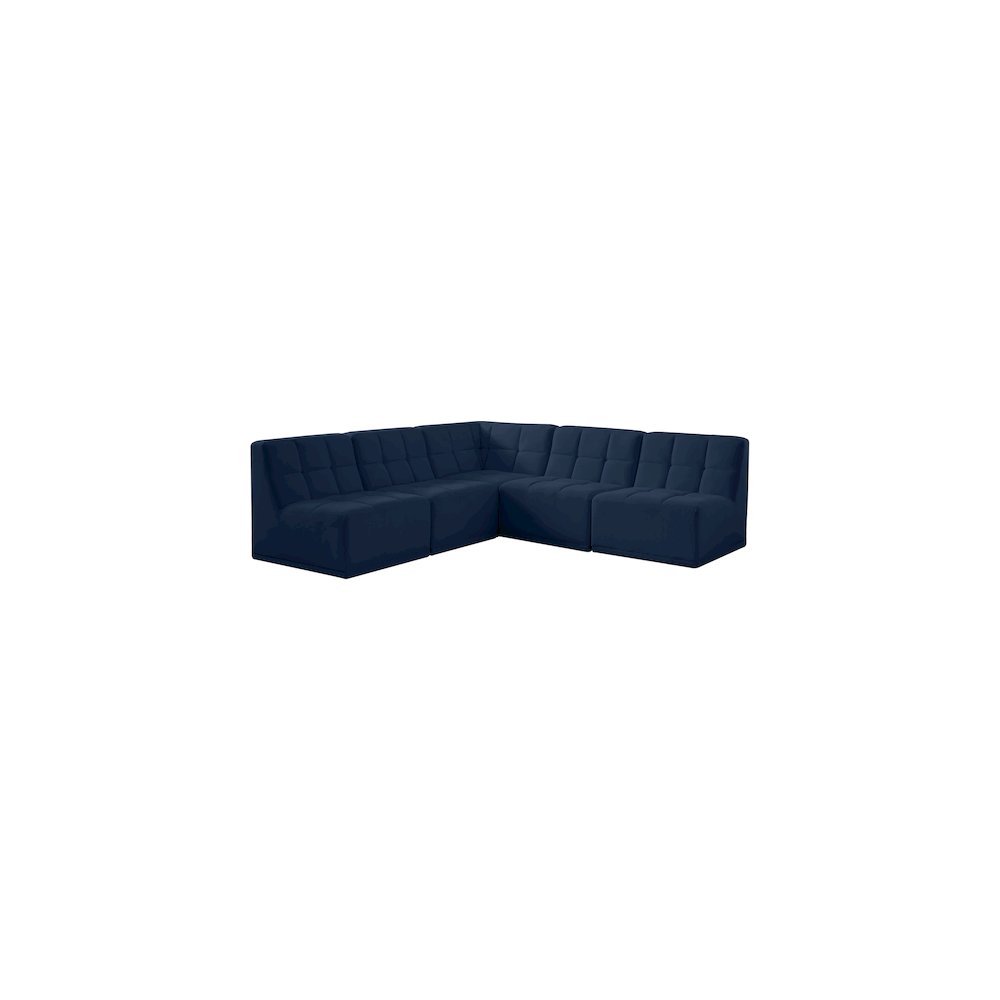Relax Navy Velvet Modular Sectional. Picture 1
