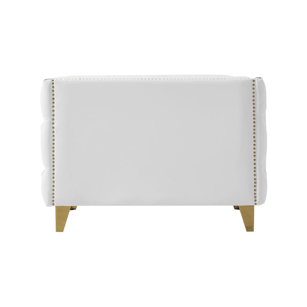 Michelle White Vegan Leather Chair. Picture 2