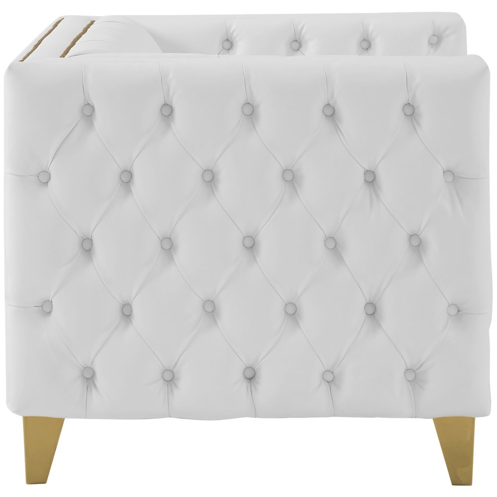 Michelle White Vegan Leather Chair. Picture 5