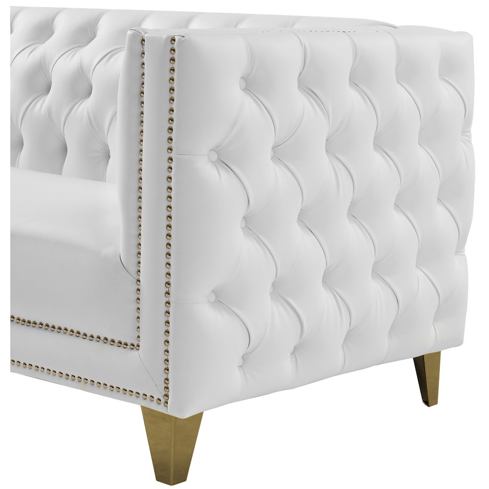 Michelle White Vegan Leather Chair. Picture 6
